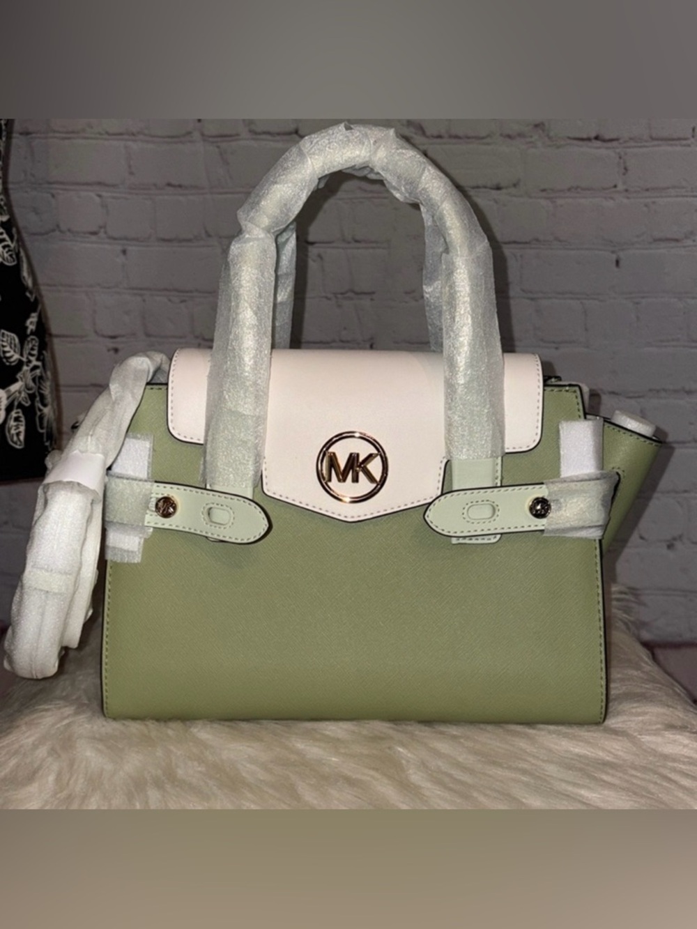Michael Kors CARMEN Flap Satchel/JET SET TRAVEL DoubleZip Wallet 2pc Set - Picture 2 of 8